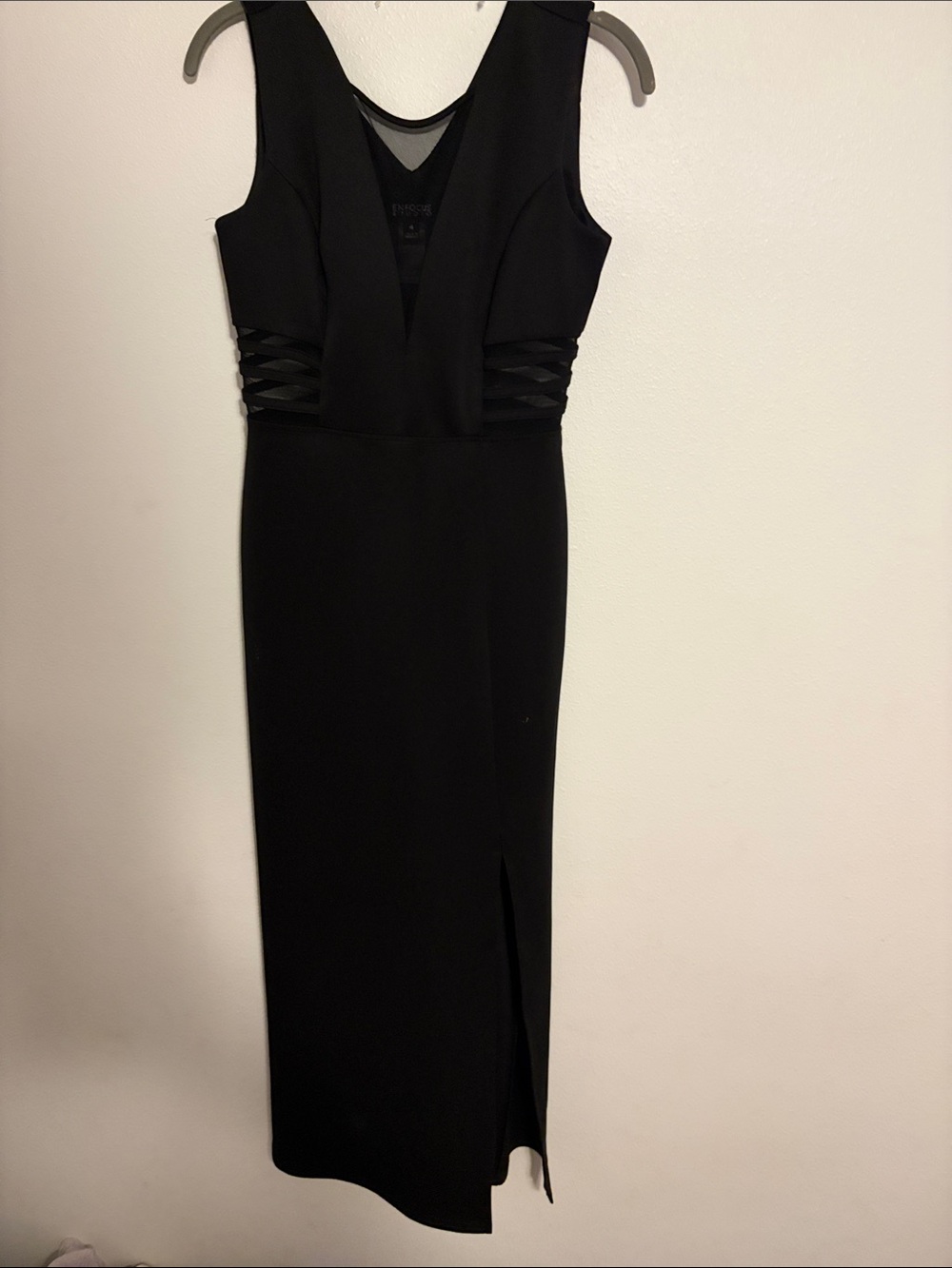 Enfocus Studio Black Sleeveless Maxi Dress with Side Strap Details